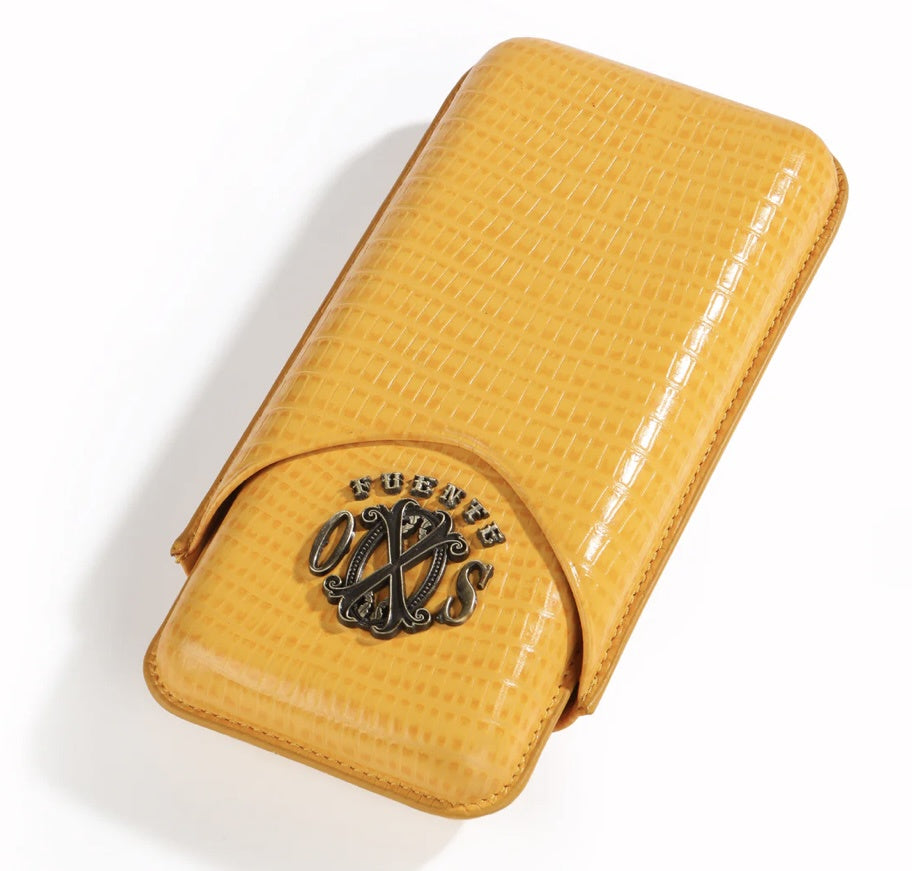FUENTE THE OPUSX SOCIETY SPANISH TEJU LEATHER CIGAR CASE YELLOW