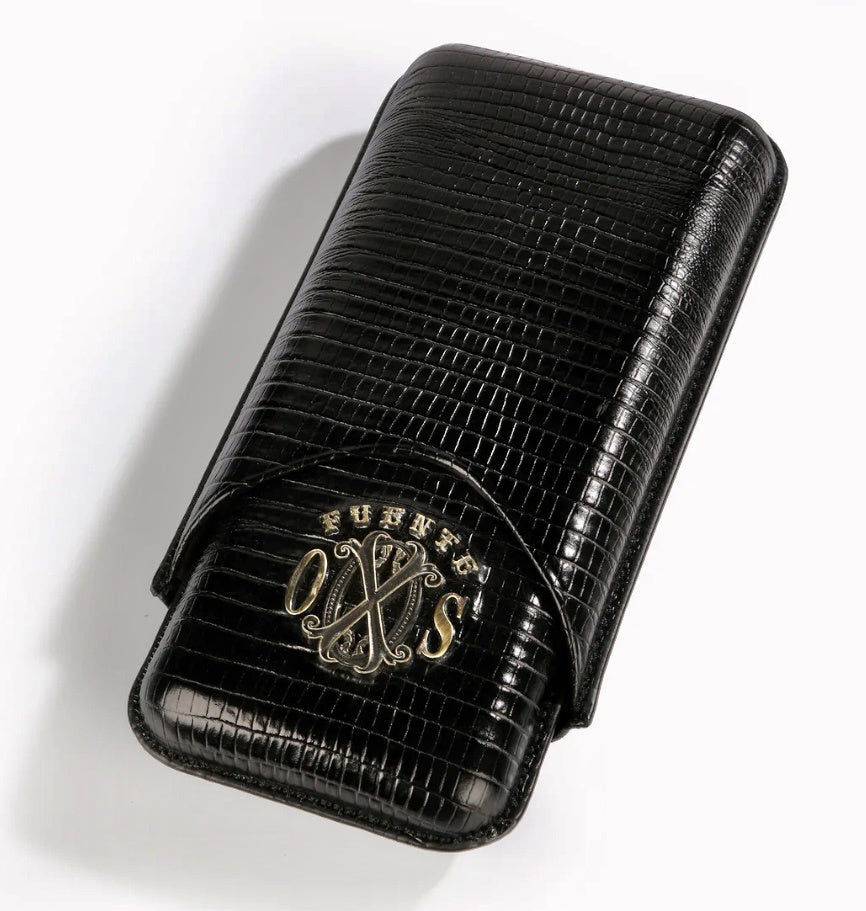 FUENTE THE OPUSX SOCIETY  SPANISH TEJU LEATHER CIGAR CASE BLACK